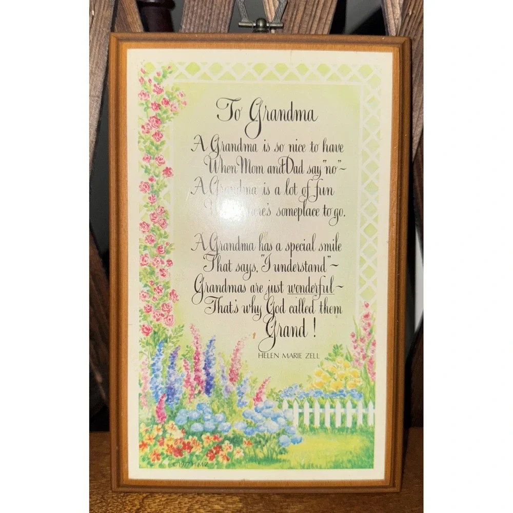 Vtg 1977 Wooden Plaques Grandpa/ma Wall‎ Art Grandparent. 8.5